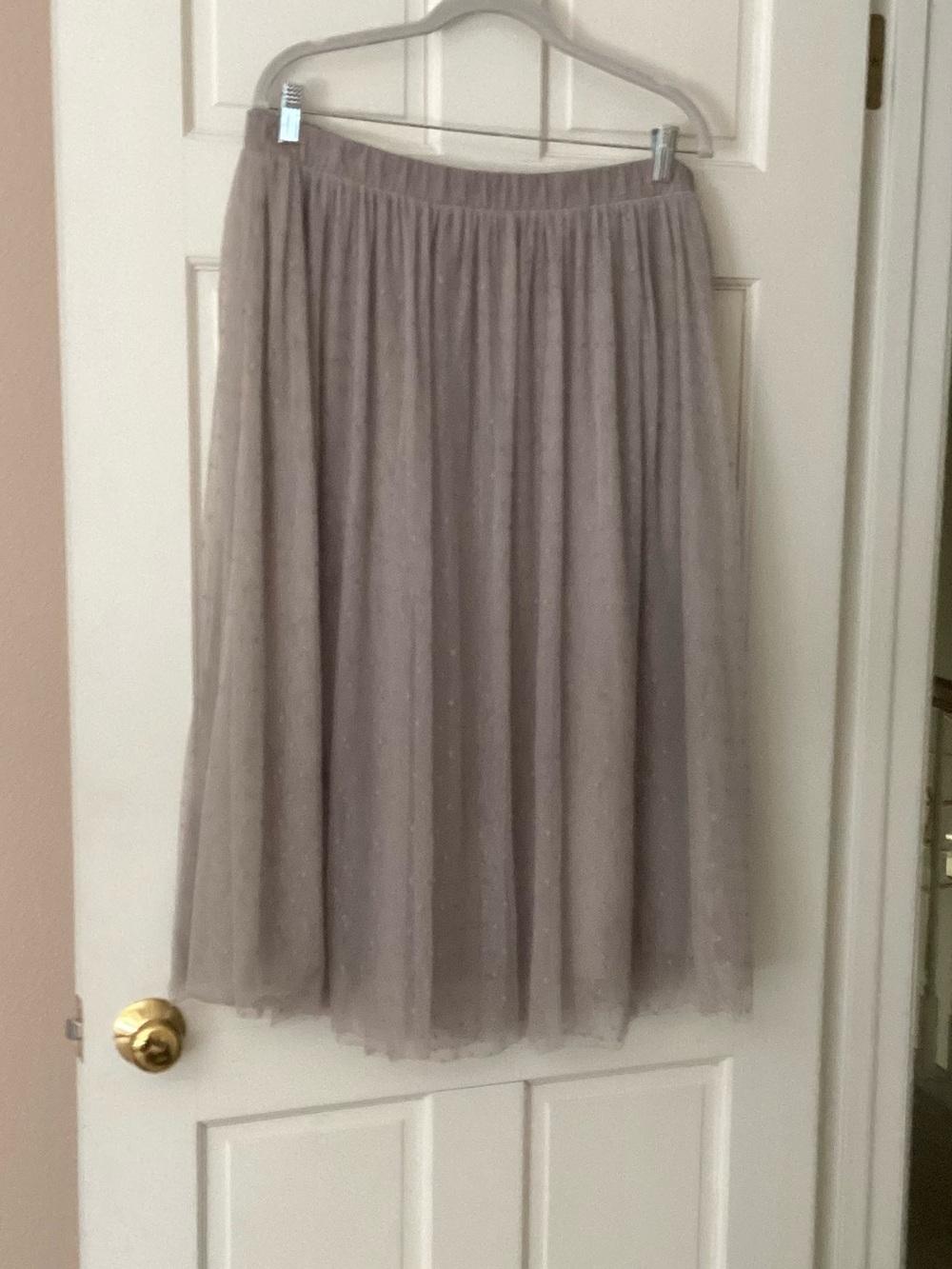 Garnet Hill Blush Tulle Midi Skirt